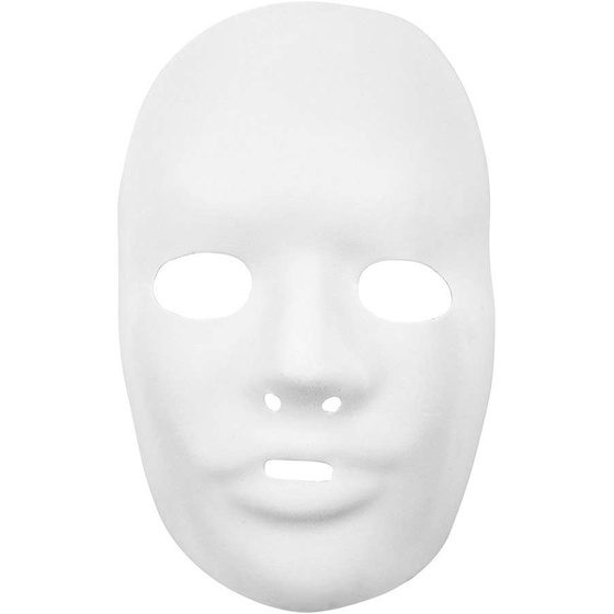 Gesichts-Vollmaske, 24 x 15,5 cm, Wei, 12 Stck