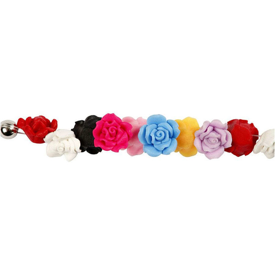 Rosen aus Ton, 16x10 mm, Lochgre 0,5 mm, Sortierte Farben